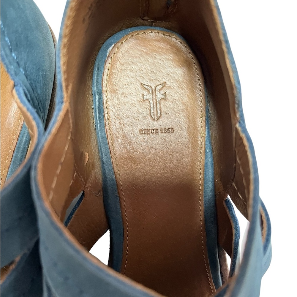 Frye 3471559 Ray Huarache Shootie Fisherman Woven Leather Shoes Blue Teal 6.5 - Picture 7 of 7